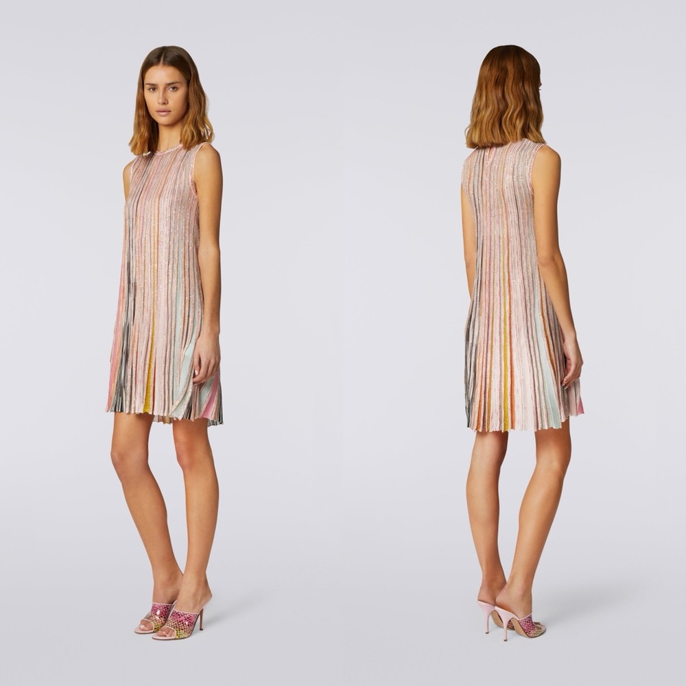 Like new Missoni Pleated sleeveless mini-dress with sequins $1,530 44 - Picture 4 of 10